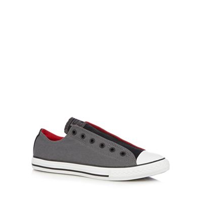 Converse Boy's grey laceless trainers